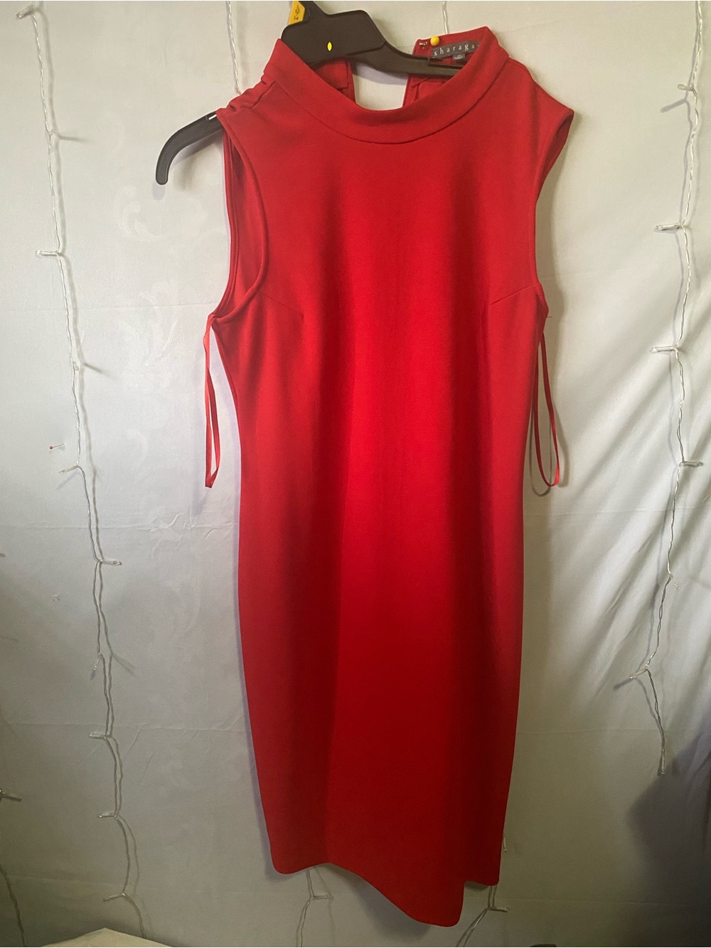 Sharagano Red Sleeveless Midi Dress